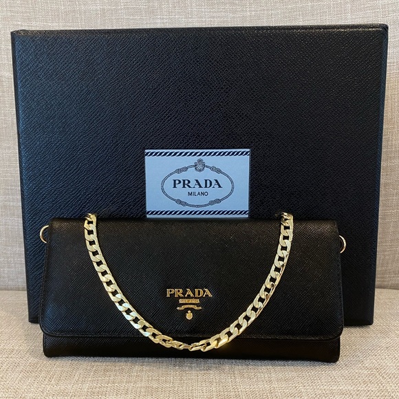 Prada Handbags - ❌SOLD❌ PRADA Saffiano Leather Flap Wallet on Chain